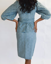 Patch Pocket Skirt Denim Eyelet