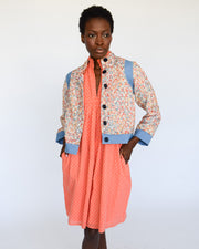 Coral Tweed Button Front Jacket