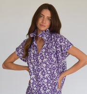 Vicki Short Sleeve Dress Purple Floral