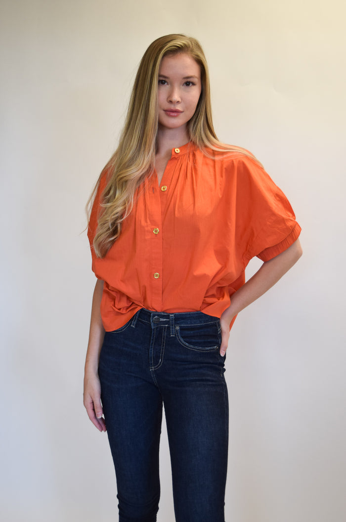 Elastic Sleeve Top Fire Orange