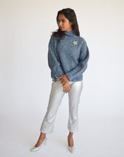 Crop Flare Pants Silver