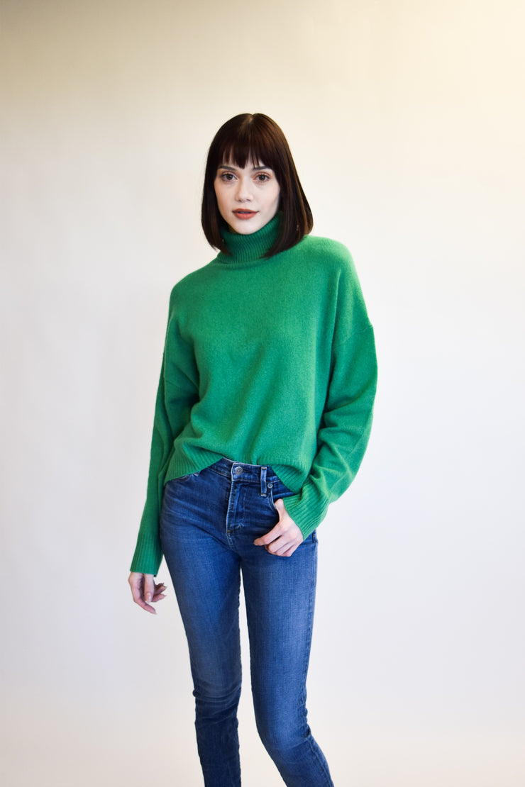 Relaxed Turtleneck Sweater- Embellished