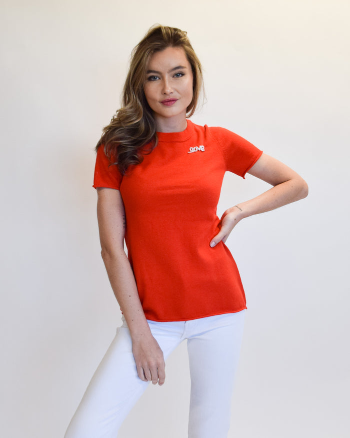 Fruit Punch Short Sleeve Crew Neck Sweater