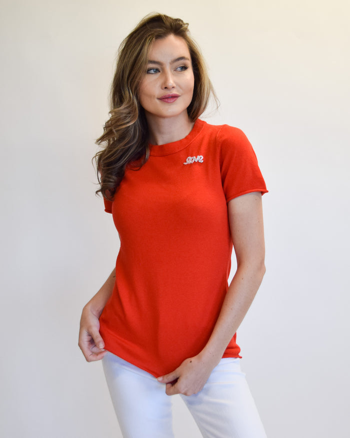 Fruit Punch Short Sleeve Crew Neck Sweater