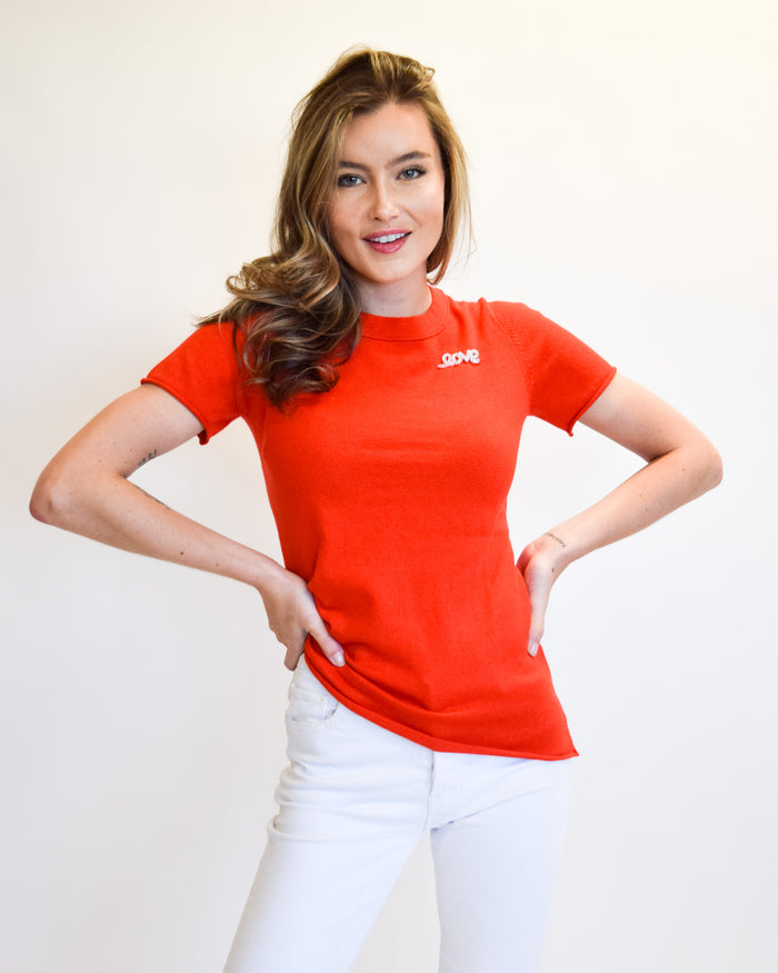 Fruit Punch Short Sleeve Crew Neck Sweater