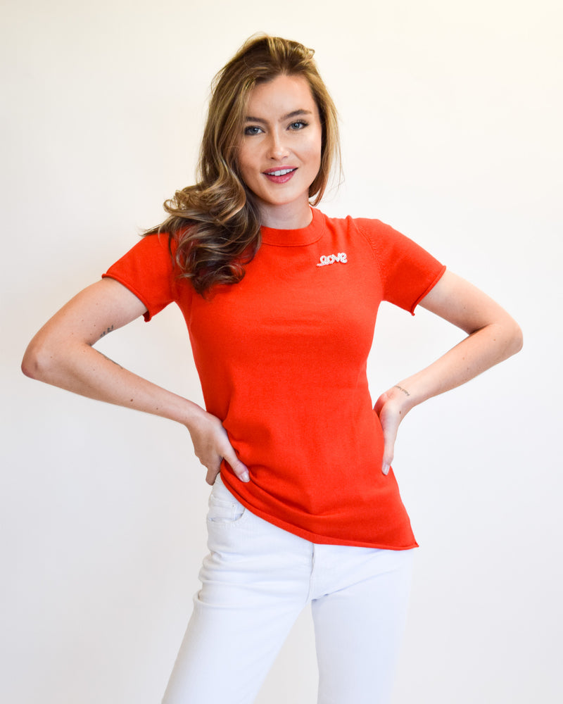 Fruit Punch Short Sleeve Crew Neck Sweater