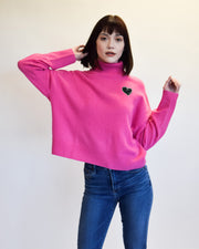 Long Sleeve Relaxed Turtleneck Sweater Lipstick