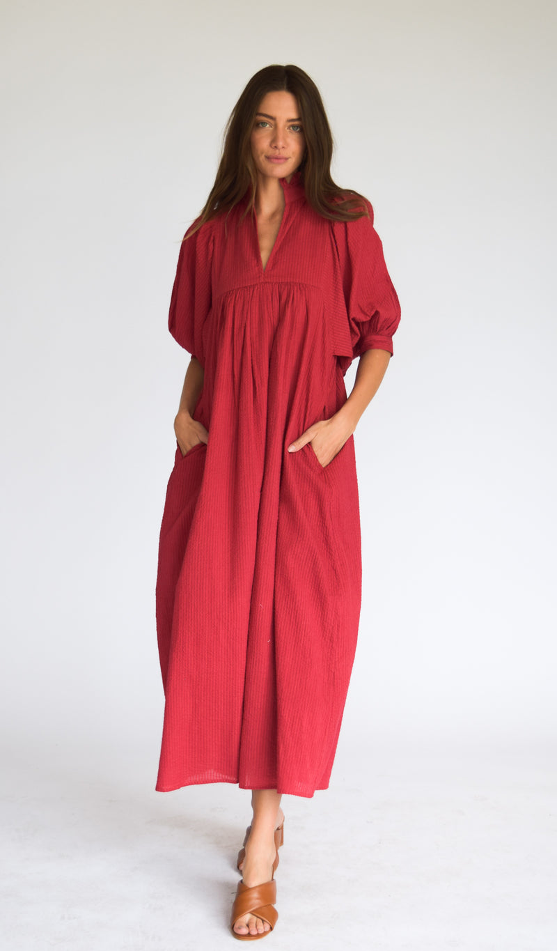 High Neck Midi Burgundy