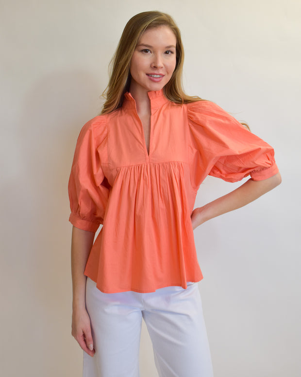 Coral High Neck Top