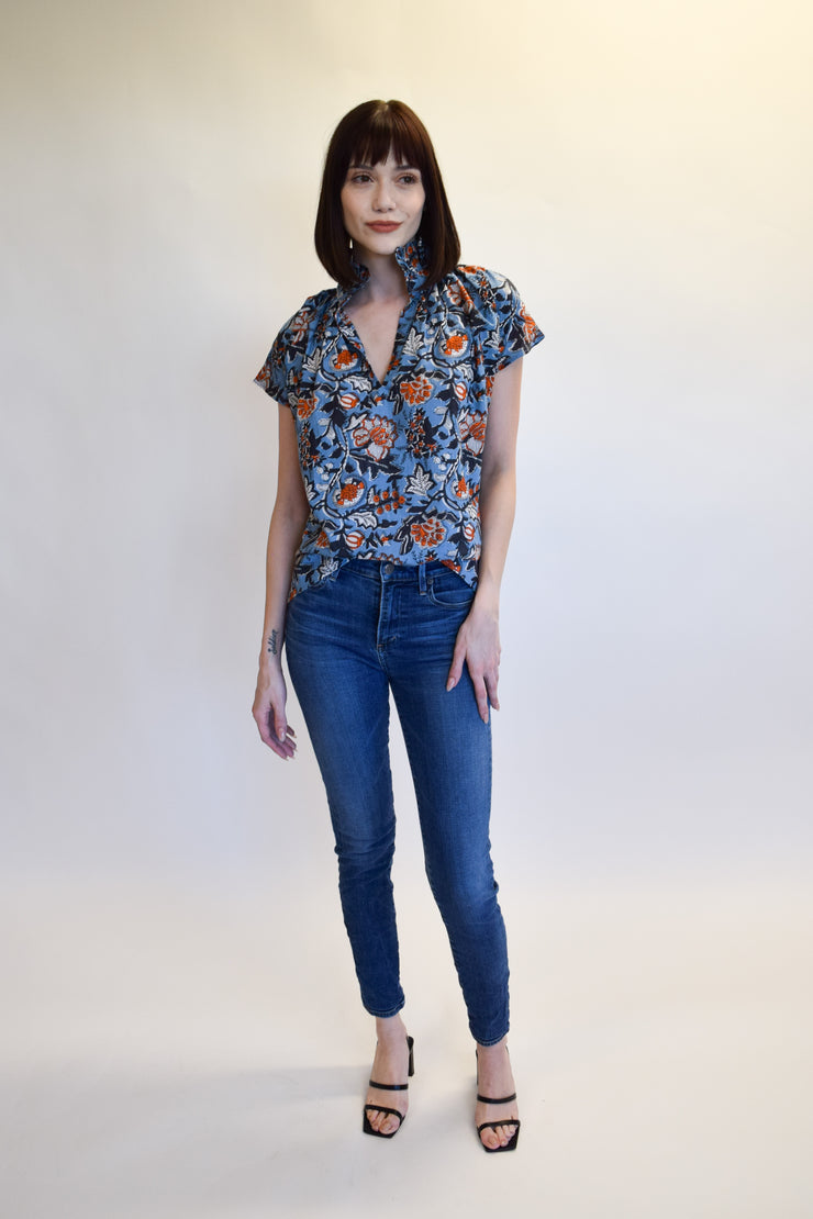 The Block Print Vicki Short Sleeve Top