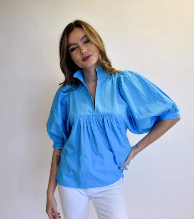 High Neck Top Turquoise