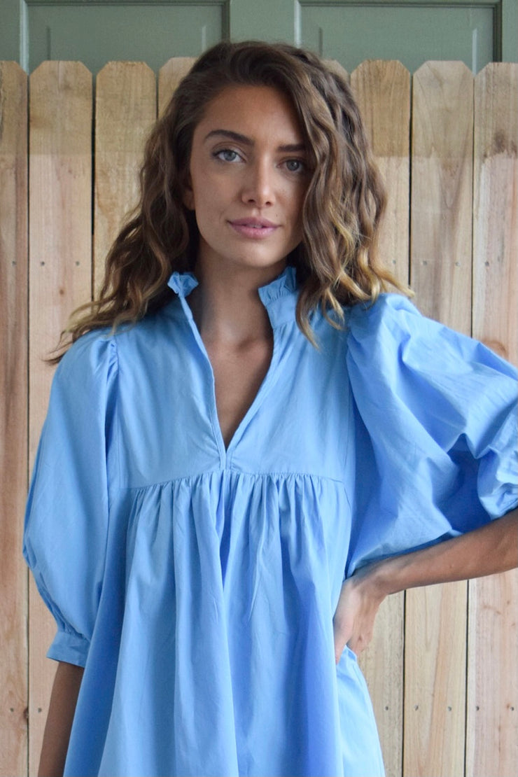 High Neck Top Carolina Blue