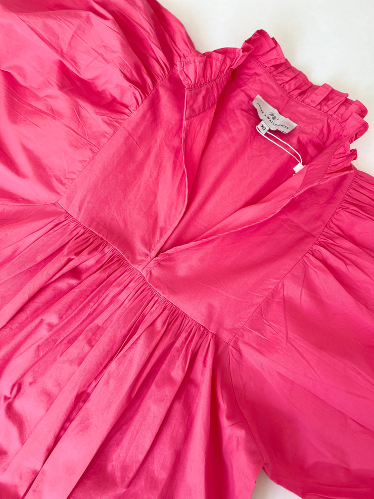 High Neck Dress Hot Pink