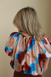 Urban Abstract Gathered Neck Top