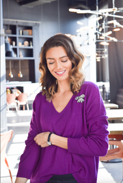 Embellished V-Neck Sweater