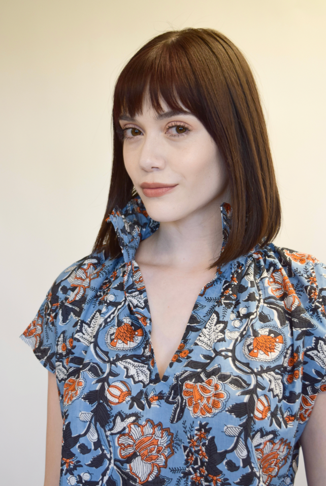 The Block Print Vicki Short Sleeve Top