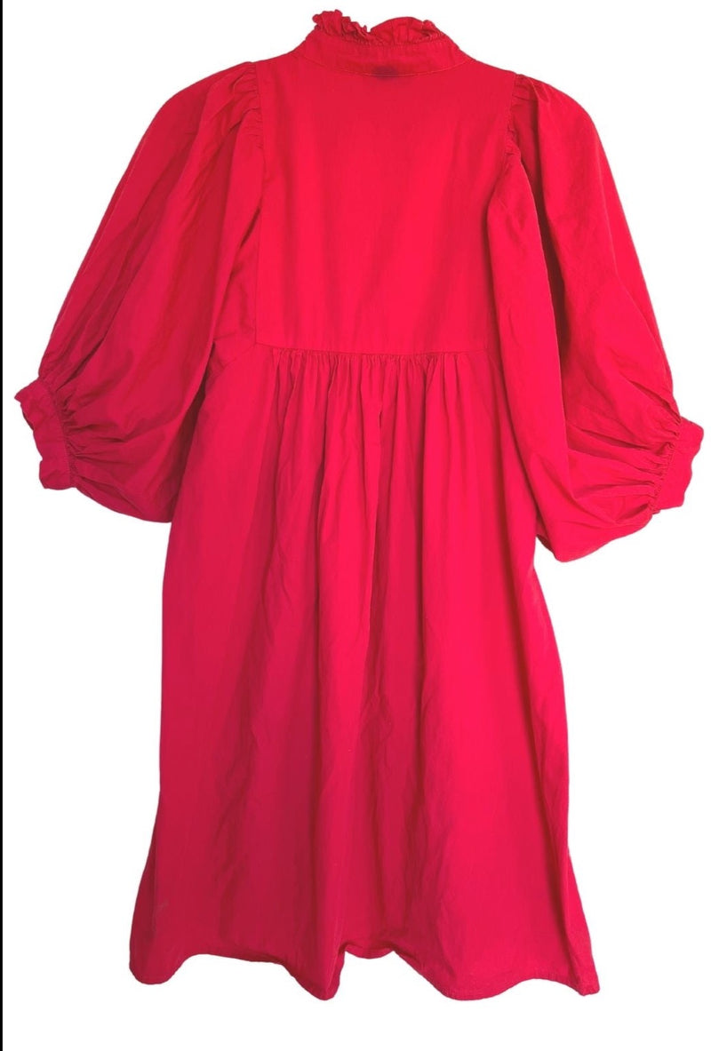 High Neck Dress Red