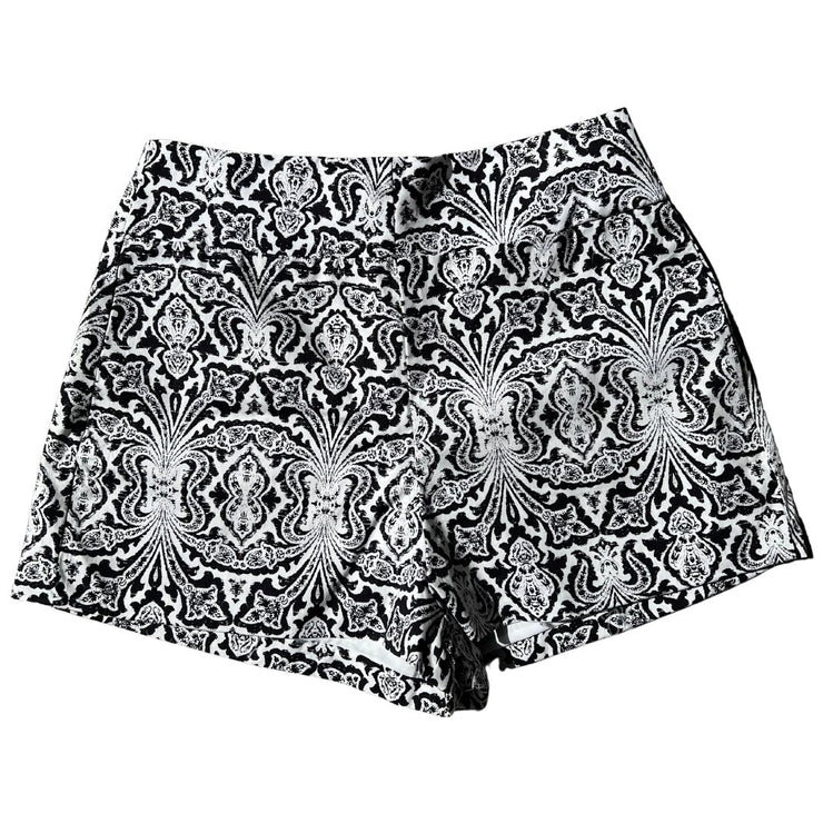 Black & White Hawaiian High Waist Shorts